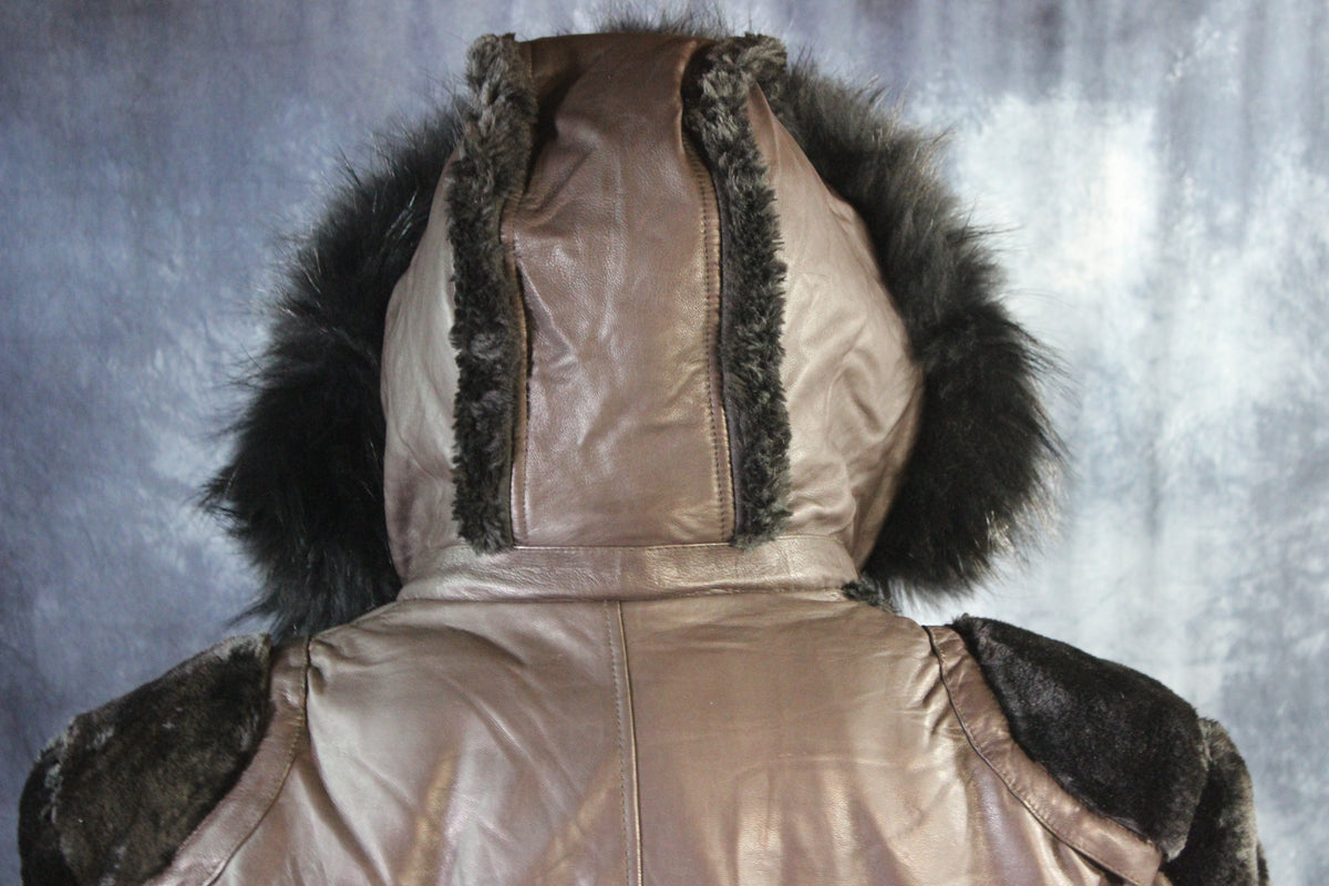 Brown Leather and Fur Jacket by Otter and The Fox - view 7