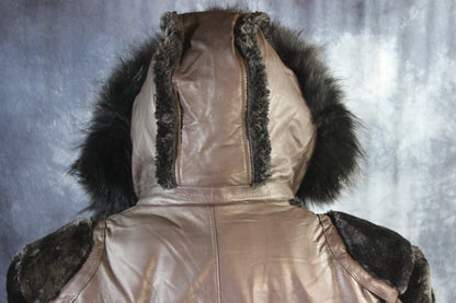 Brown Leather and Fur Jacket by Otter and The Fox - view 7