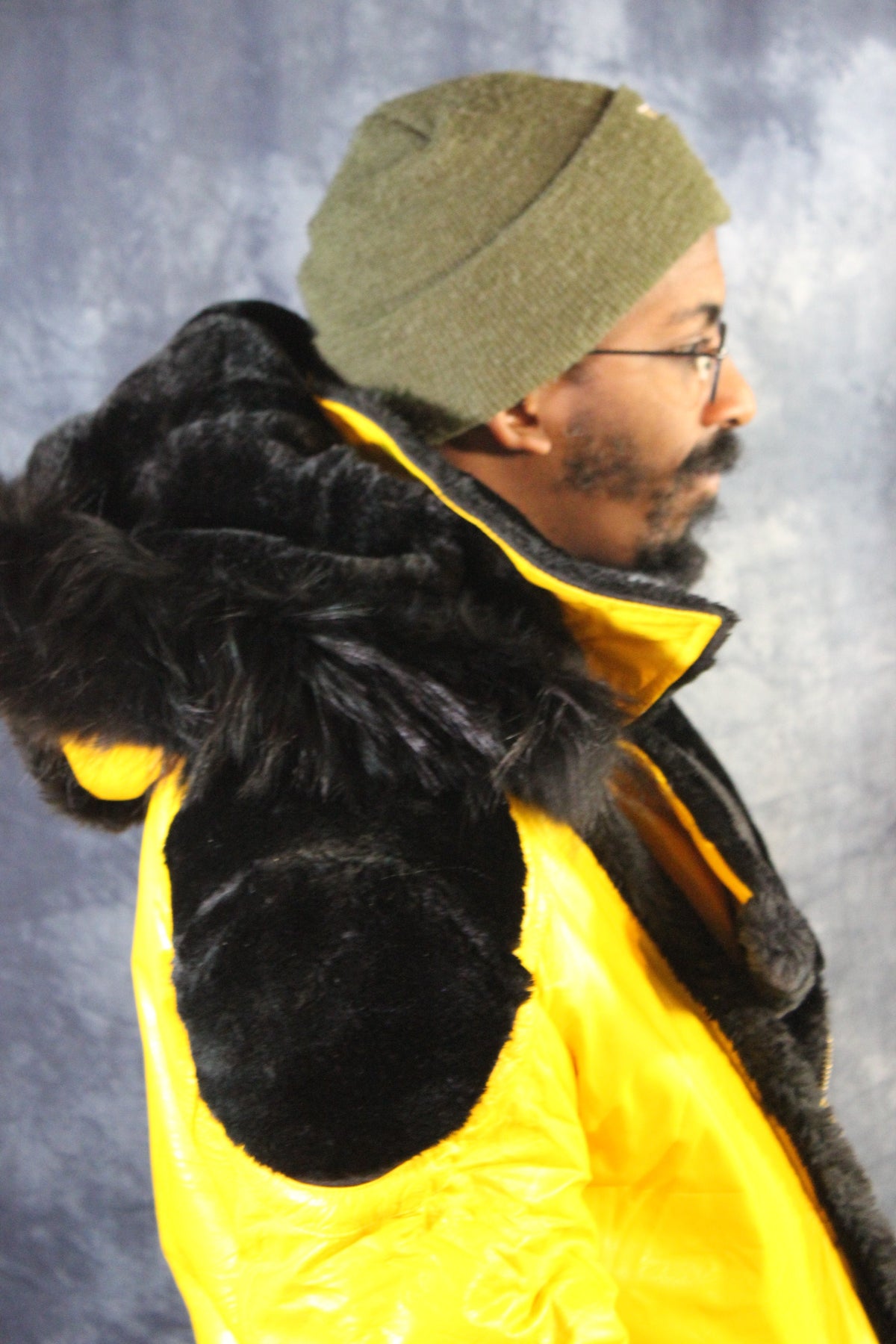 Yellow Leather and Fur Jacket by Otter and The Fox - view 4