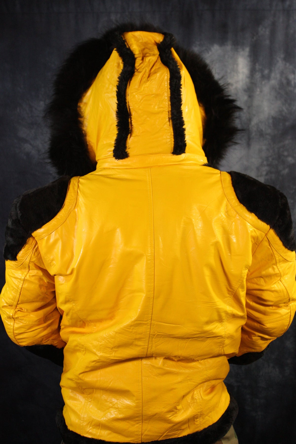Yellow Leather and Fur Jacket by Otter and The Fox - view 6
