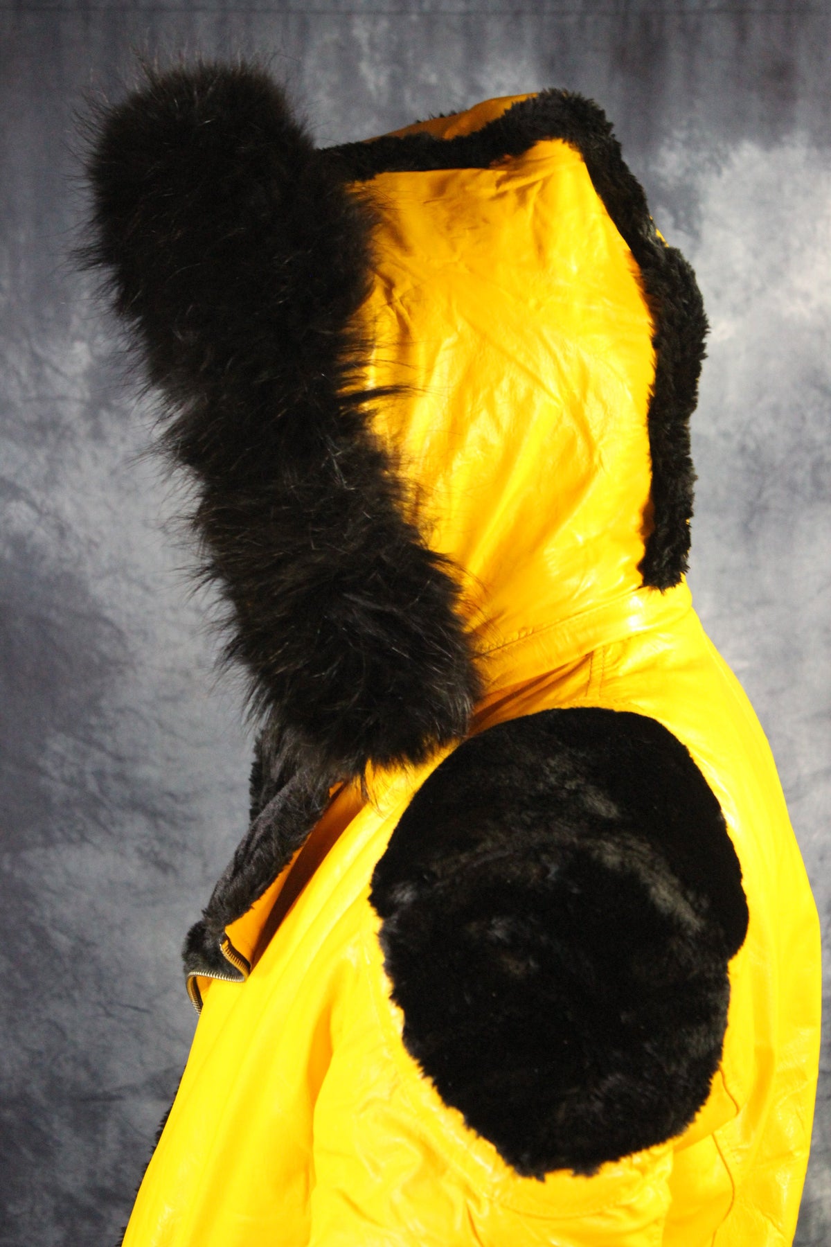 Yellow Leather and Fur Jacket by Otter and The Fox - view 7