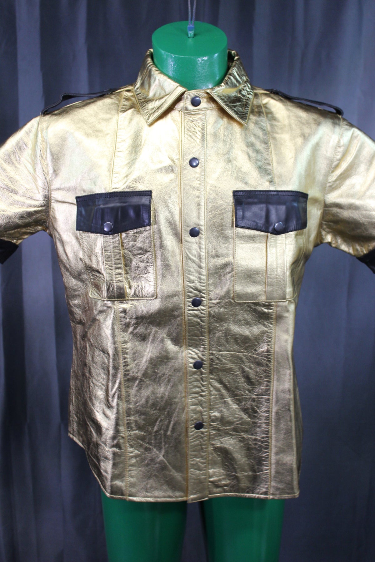 OnF Leather Shirts in Gold with Black Highlights - view 2