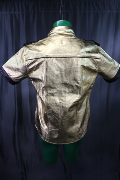 OnF Leather Shirts in Gold with Black Highlights - view 3
