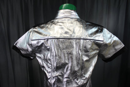 OnF Leather Shirts in Silver with Black Highlights - view 2