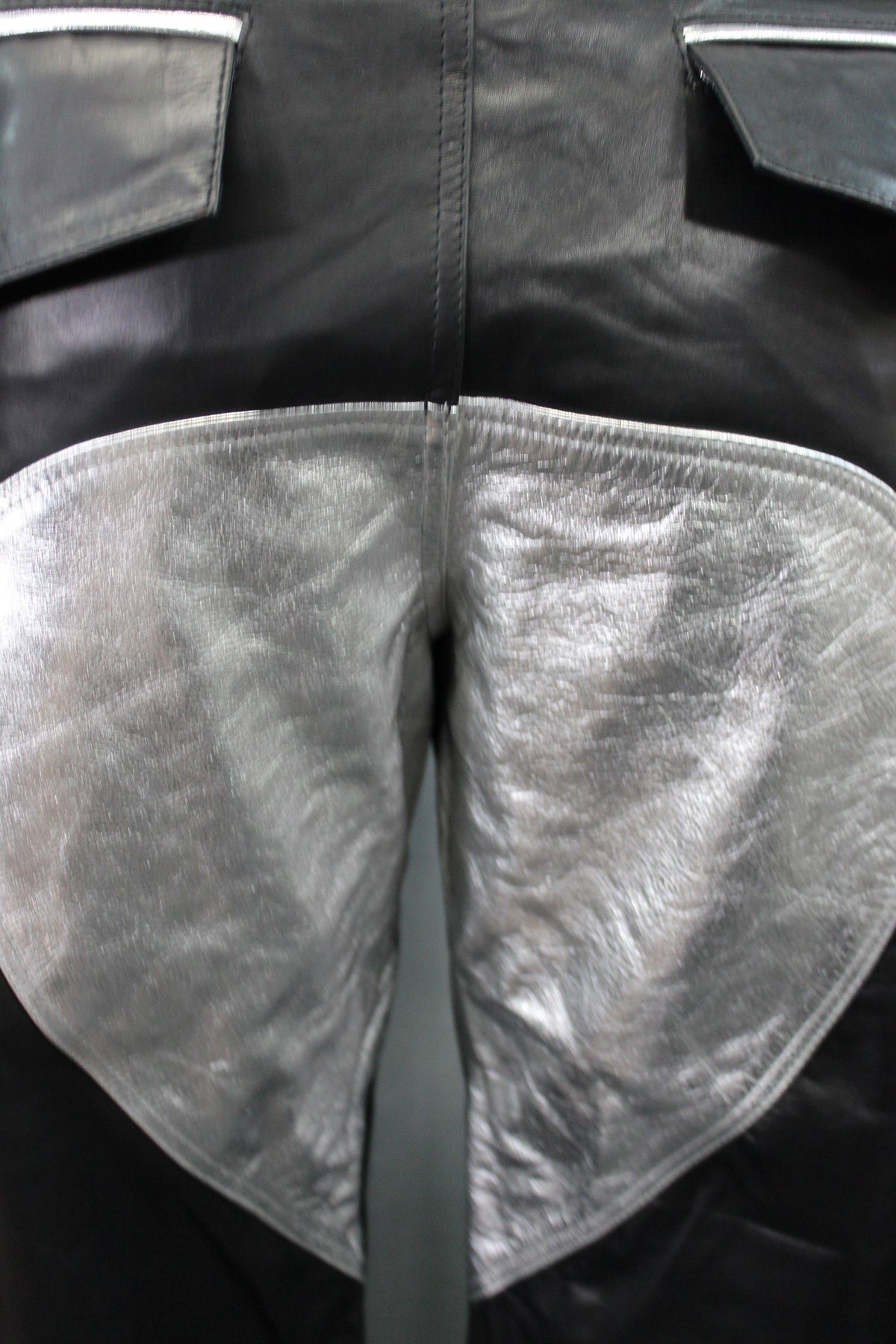 The Otter and The Fox Leather Formal Pants in Black with Silver Highlights - view 5