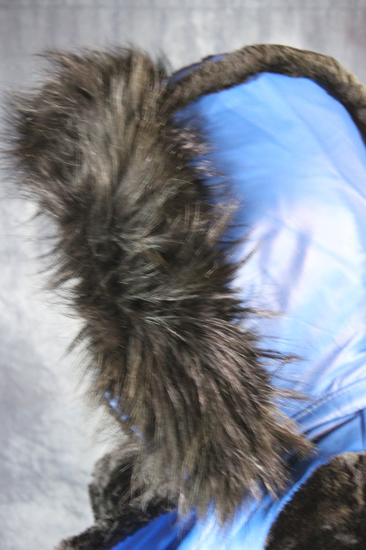 Blue Leather and Fur Jacket by Otter and The Fox - view 10