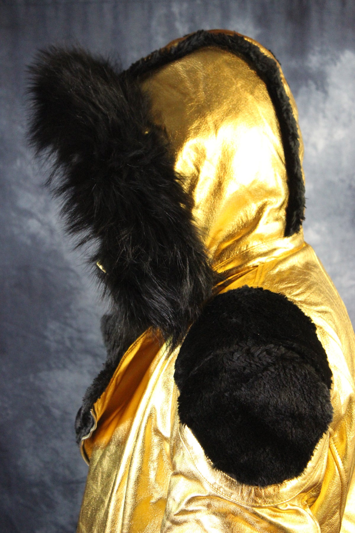 Gold Leather and Fur Jacket by Otter and The Fox - view 7