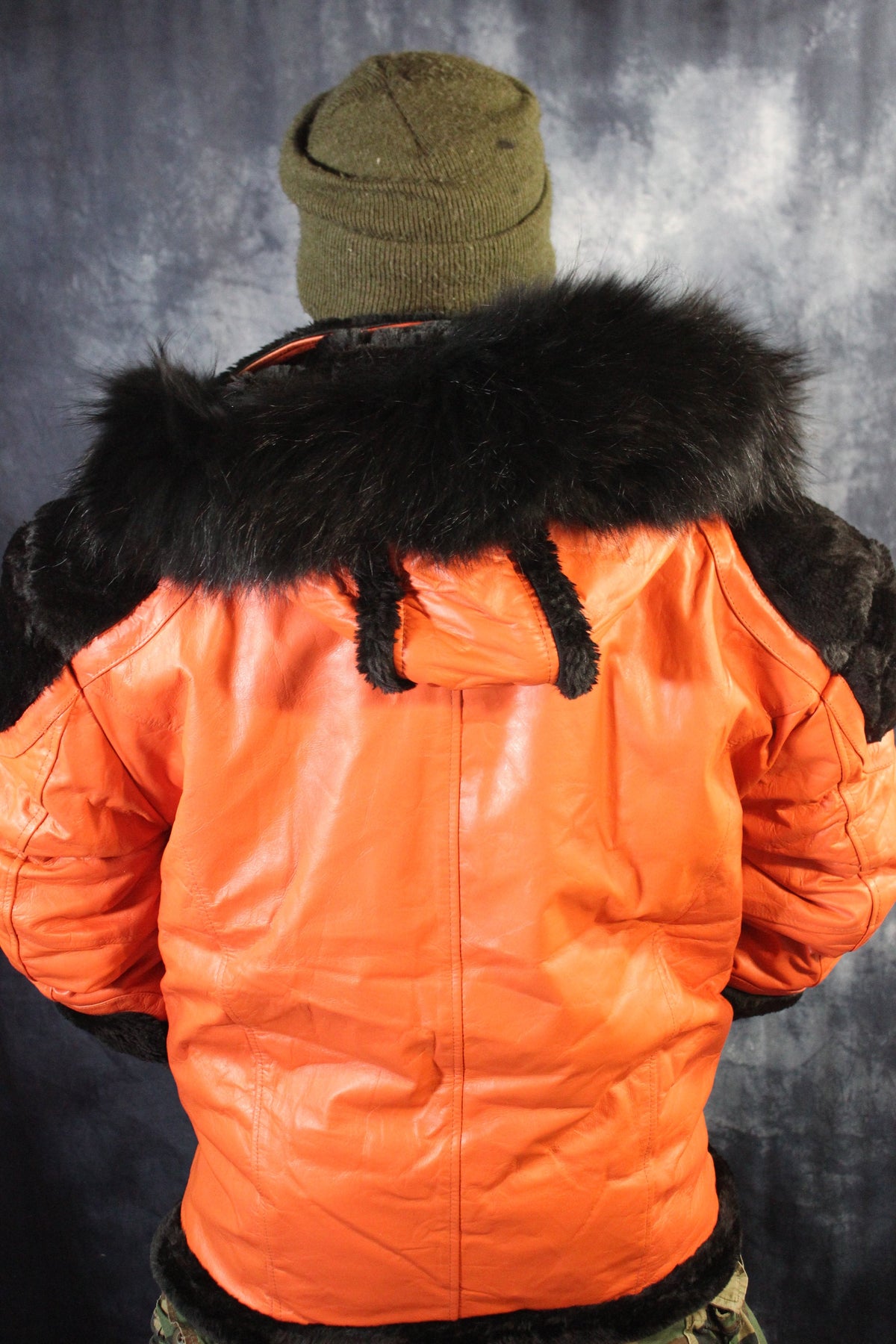 Orange Leather and Fur Jacket by Otter and The Fox - view 5