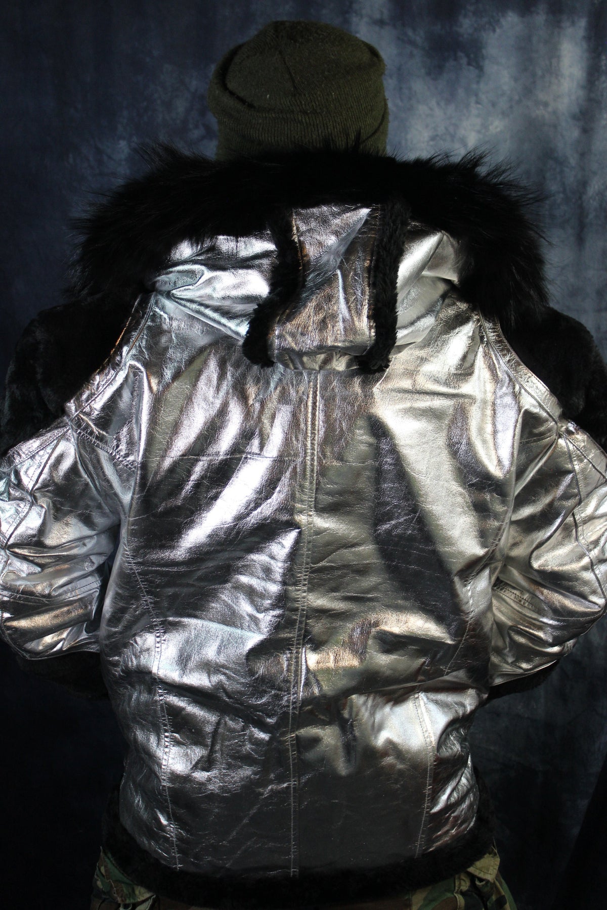 Silver Leather and Fur Jacket by Otter and The Fox - view 4