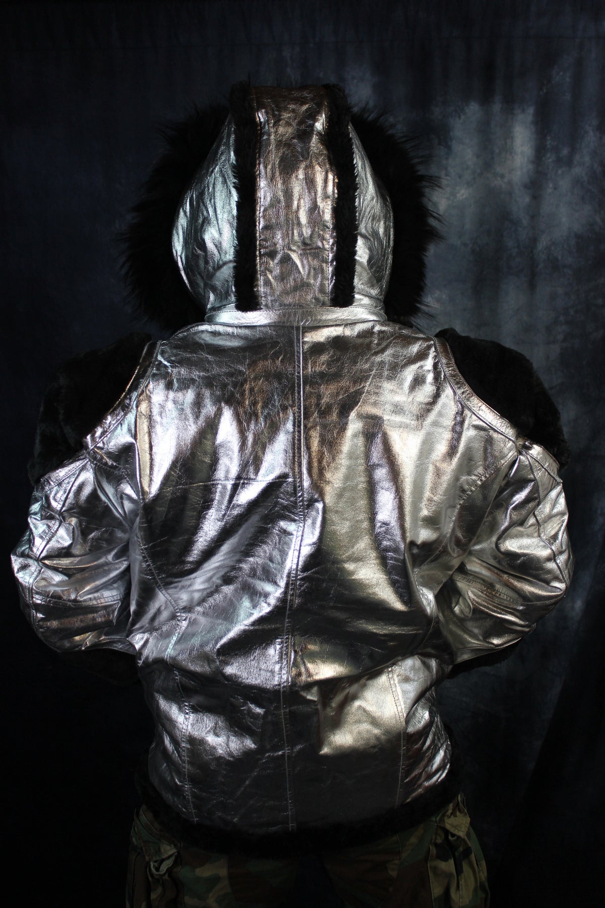 Silver Leather and Fur Jacket by Otter and The Fox - view 6