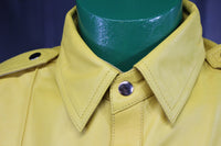 OnF Leather Shirts in Yellow - front view