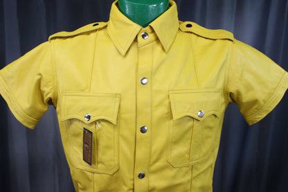 OnF Leather Shirts in Yellow - view 2