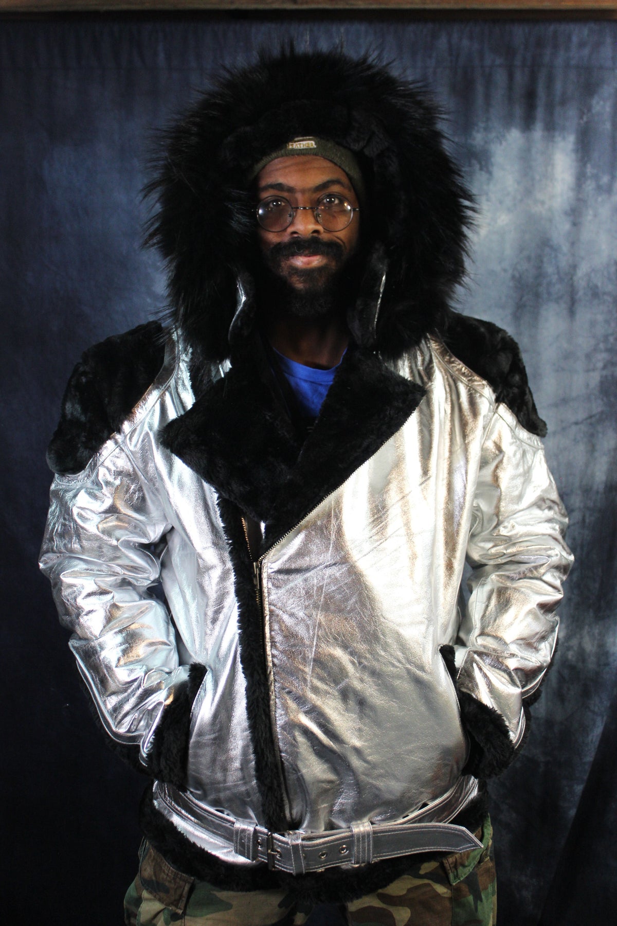 Silver Leather and Fur Jacket by Otter and The Fox - view 8
