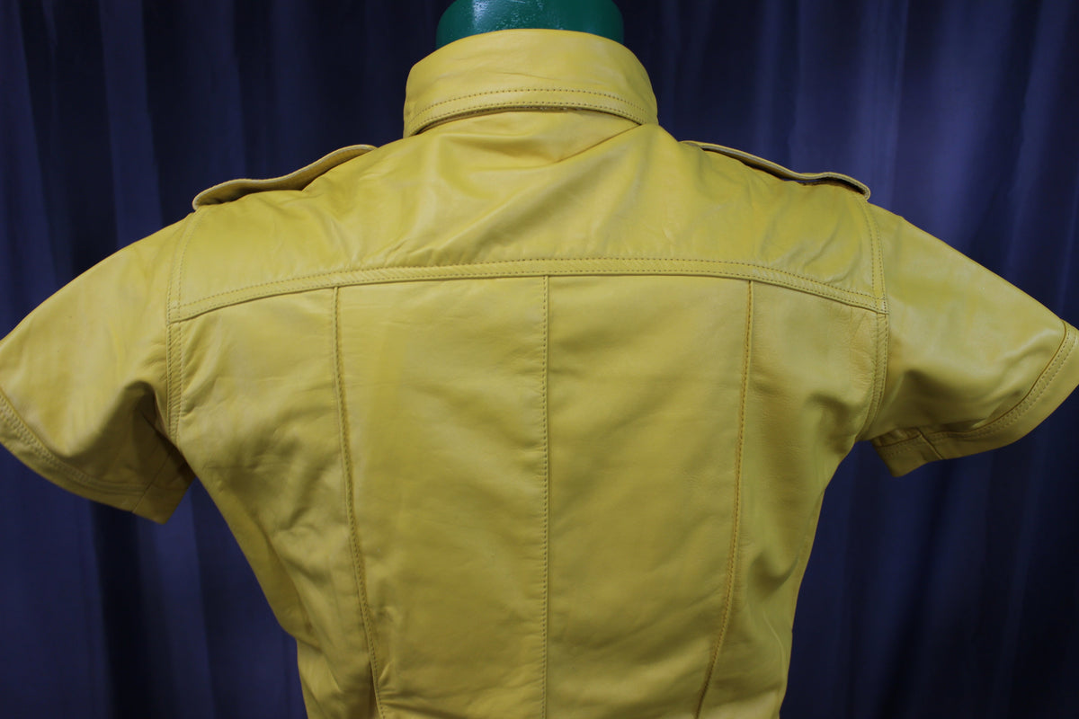 OnF Leather Shirts in Yellow - view 5