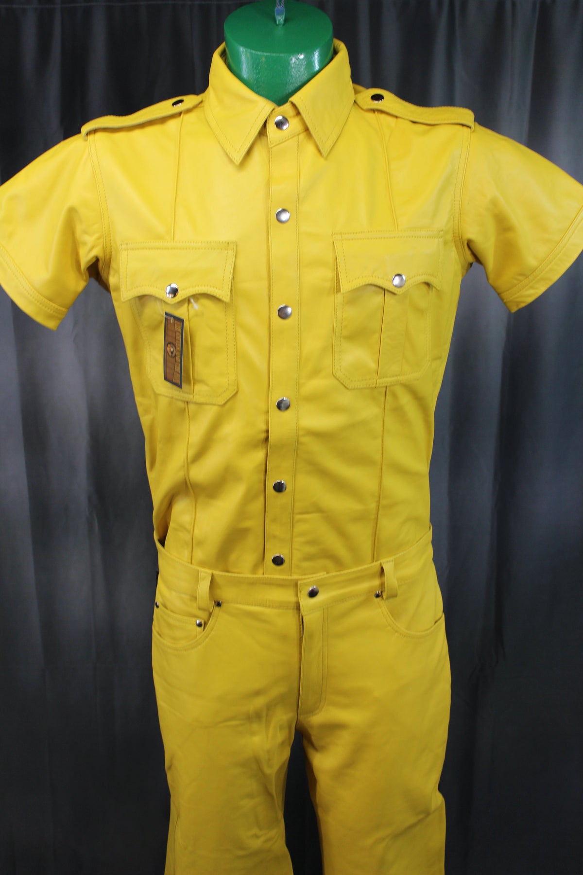 OnF Leather Shirts in Yellow - view 6