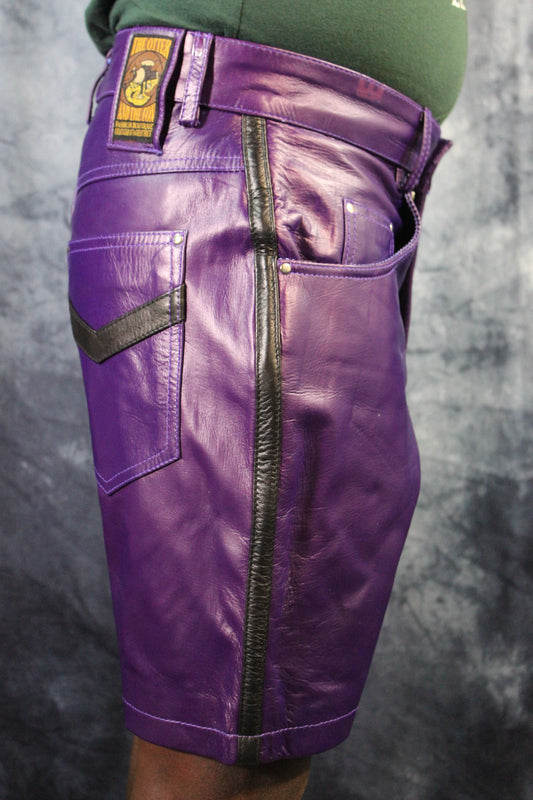 OnF "Chevron" Shorts in Purple and Black - view 2
