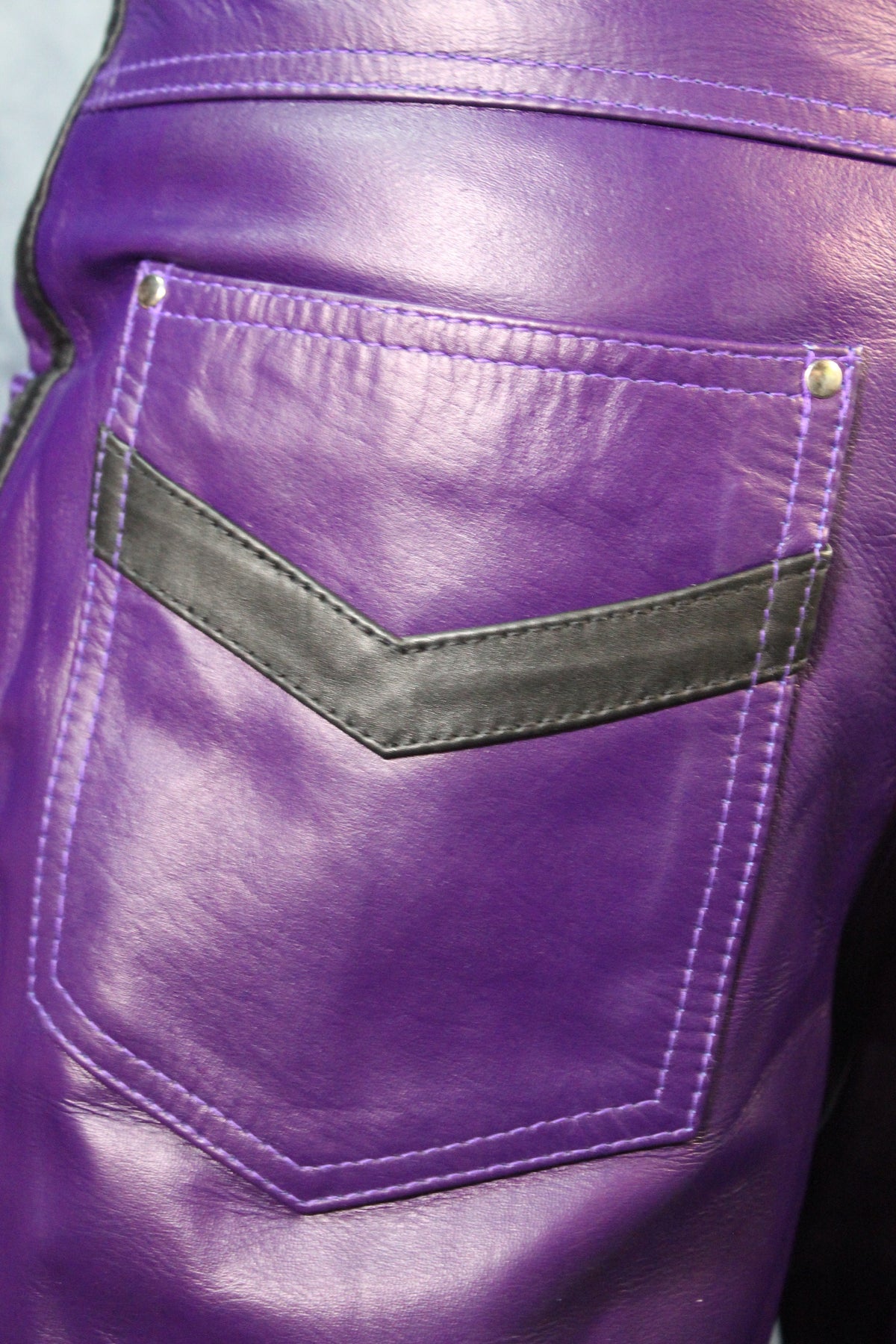 OnF "Chevron" Shorts in Purple and Black - view 5