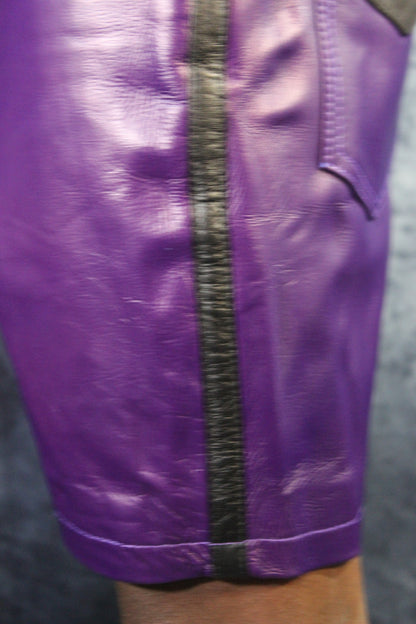 OnF "Chevron" Shorts in Purple and Black - view 6