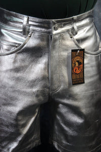 OnF "Chevron" Shorts in Silver and Black - front view