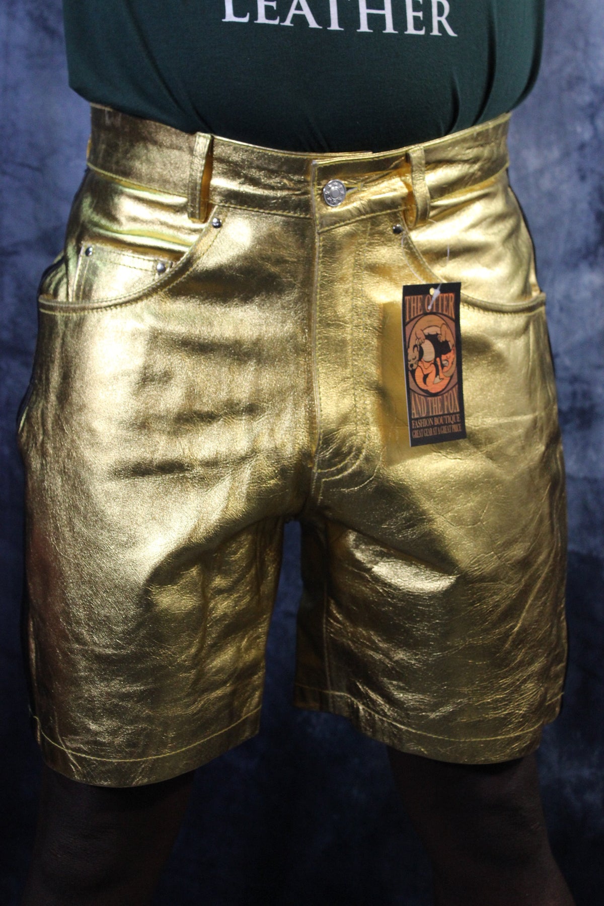 OnF "Chevron" Shorts in Gold and Black - front view