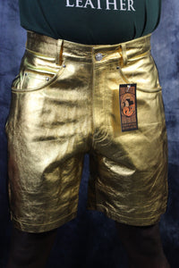 OnF "Chevron" Shorts in Gold and Black - front view