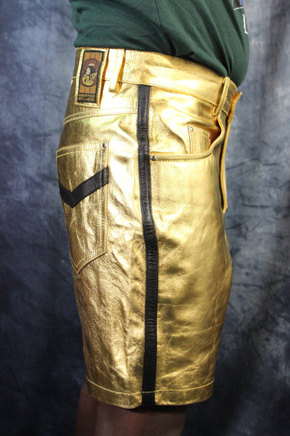 OnF "Chevron" Shorts in Gold and Black - view 2