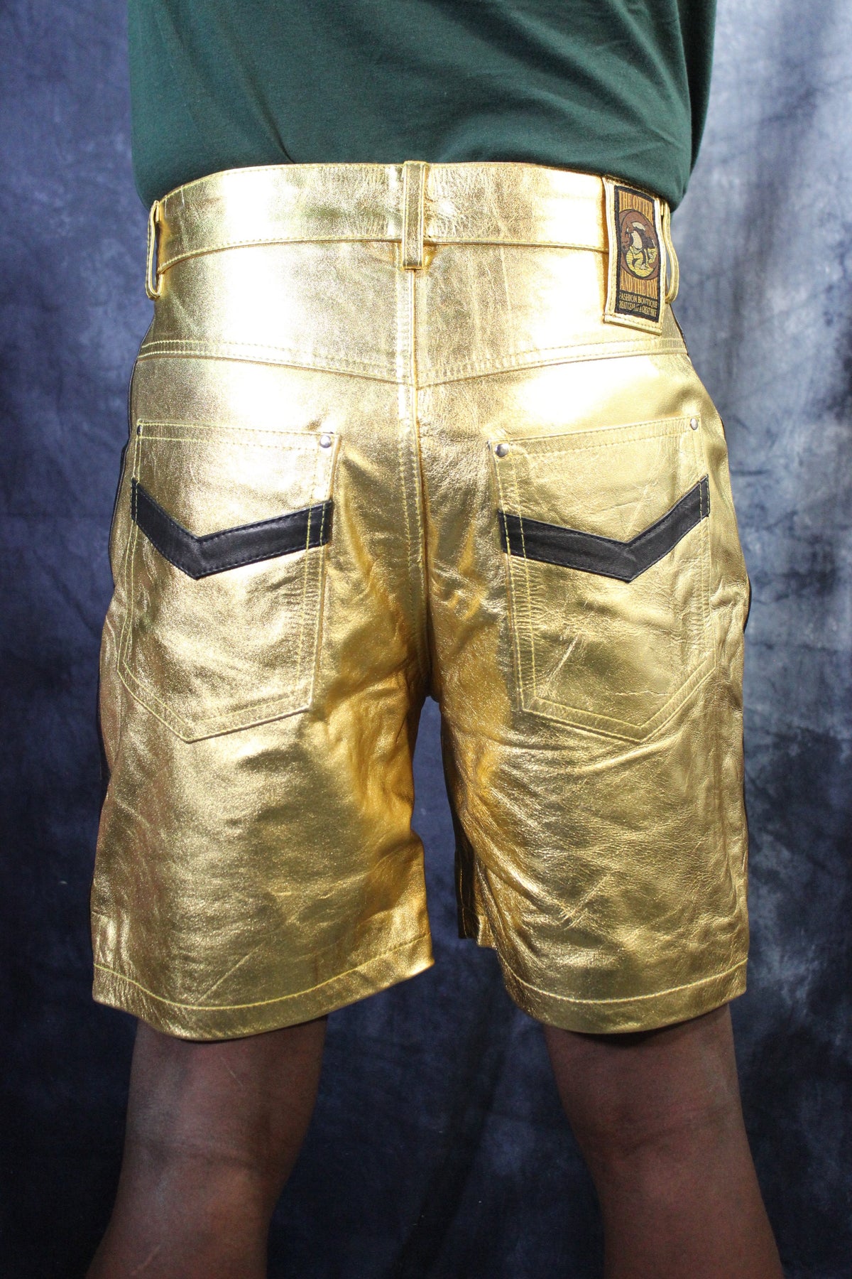 OnF "Chevron" Shorts in Gold and Black - view 3