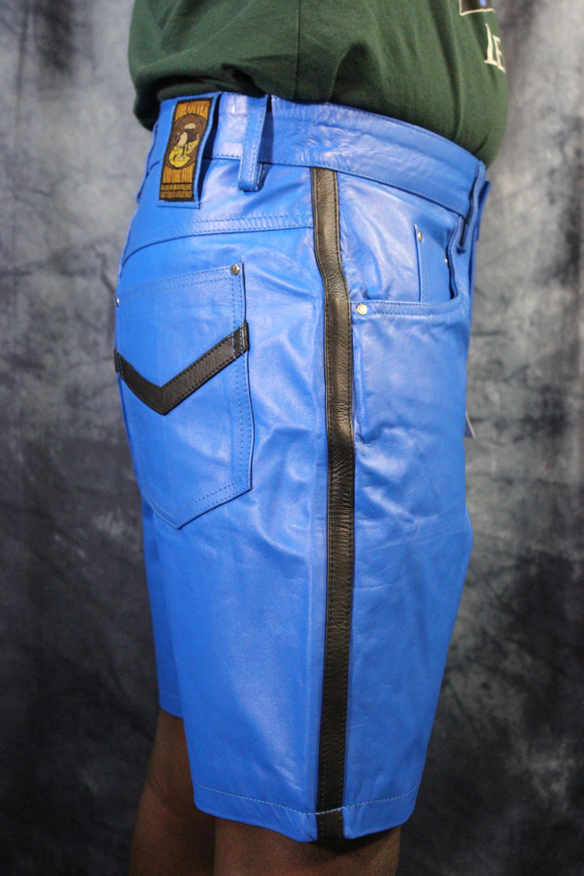 OnF "Chevron" Shorts in Blue and Black - view 2