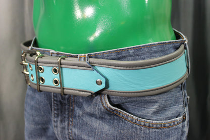 Two Toned Kilt Belt in Recessed Strapping - view 2