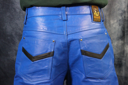 OnF "Chevron" Shorts in Blue and Black - view 3