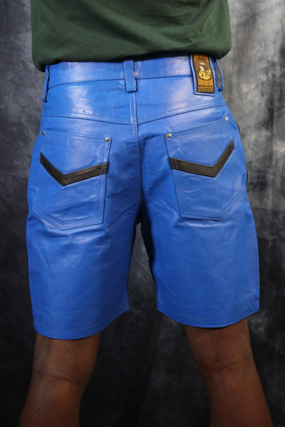 OnF "Chevron" Shorts in Blue and Black - view 4