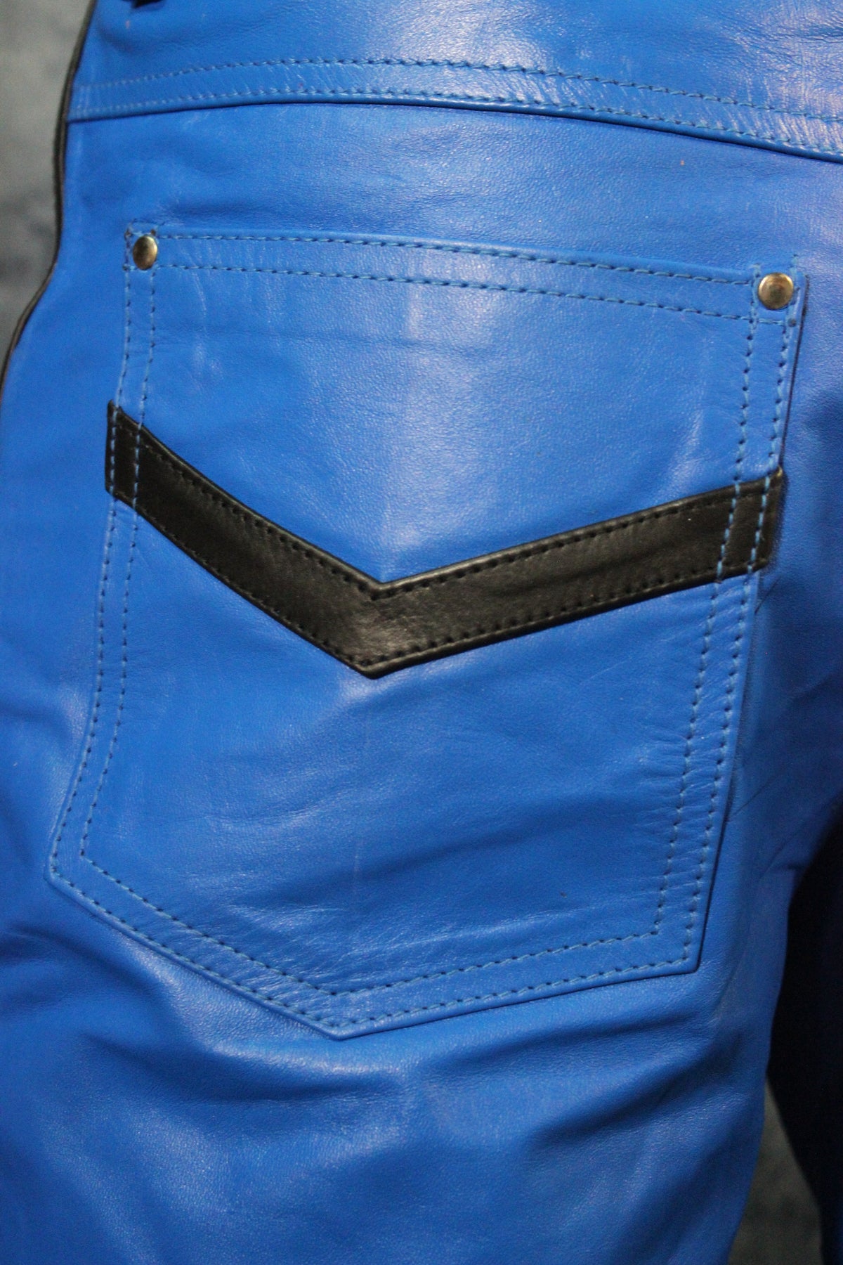 OnF "Chevron" Shorts in Blue and Black - view 5