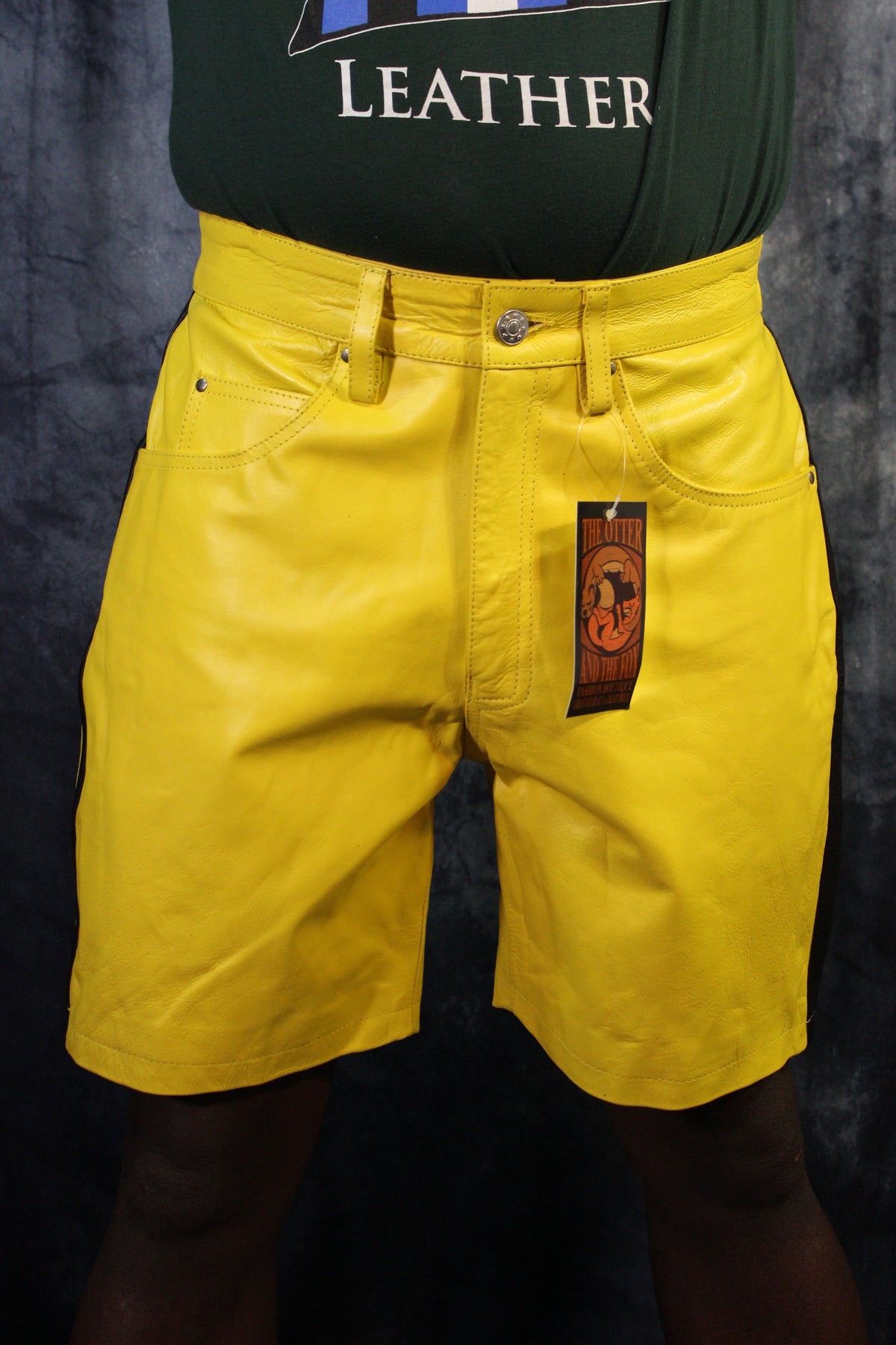 OnF "Chevron" Shorts in Yellow and Black - front view