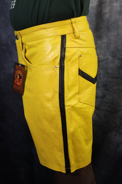 OnF "Chevron" Shorts in Yellow and Black - view 5