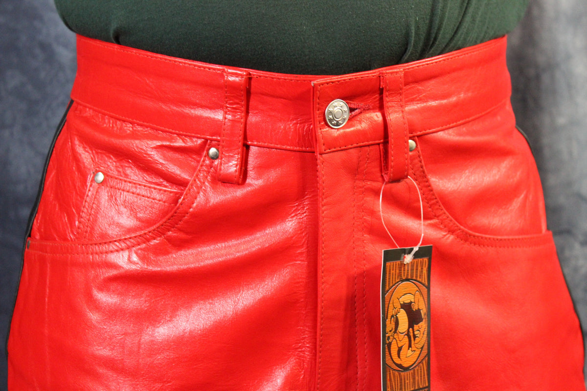 OnF "Chevron" Shorts in Red and Black - view 2