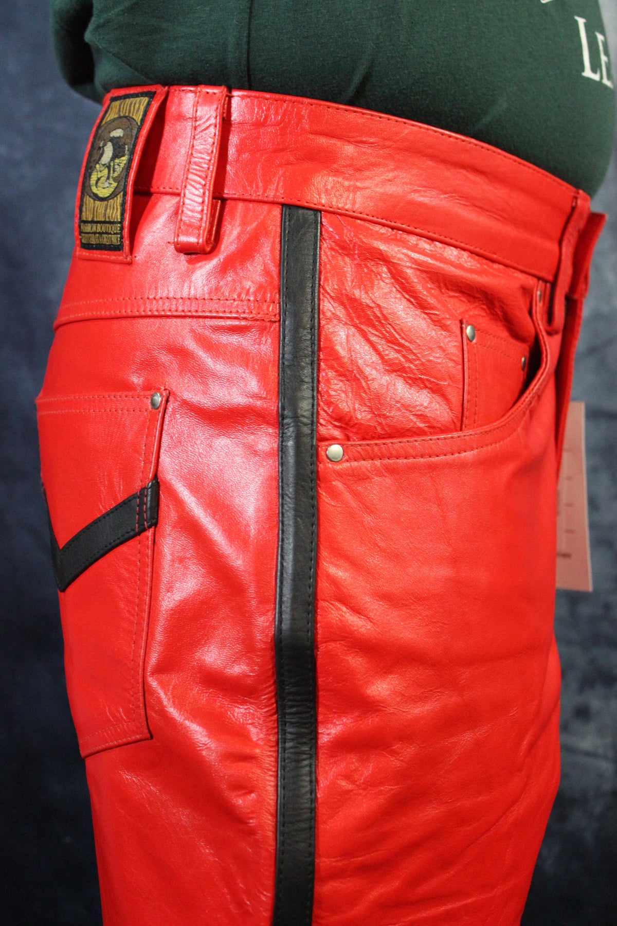 OnF "Chevron" Shorts in Red and Black - view 3