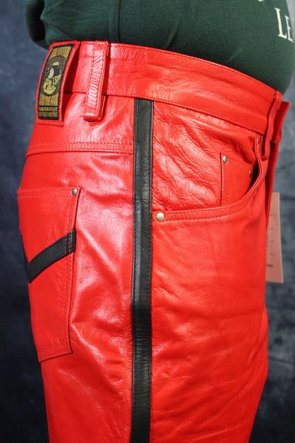 OnF "Chevron" Shorts in Red and Black - view 3