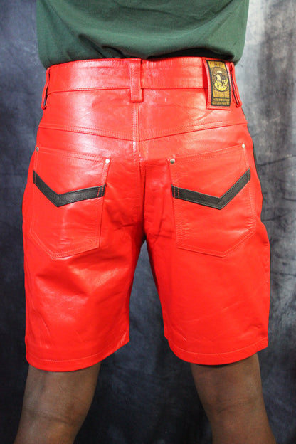 OnF "Chevron" Shorts in Red and Black - view 4