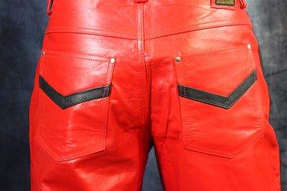OnF "Chevron" Shorts in Red and Black - view 5