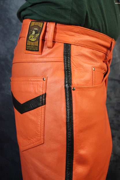 OnF "Chevron" Shorts in Orange and Black - view 3