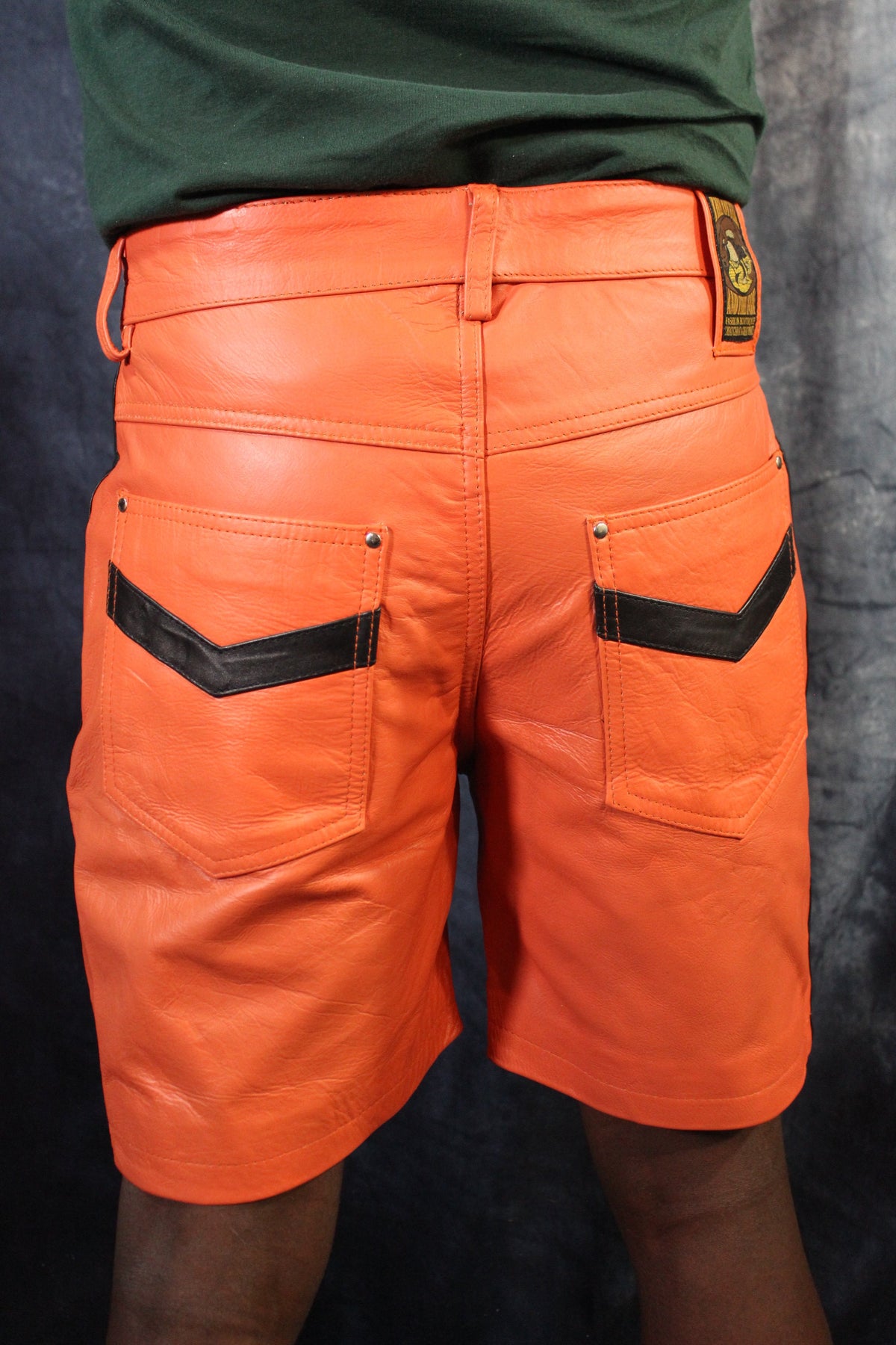 OnF "Chevron" Shorts in Orange and Black - view 4