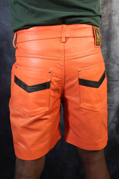 OnF "Chevron" Shorts in Orange and Black - view 4