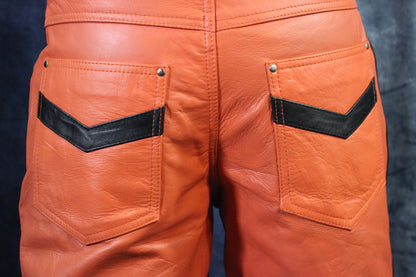 OnF "Chevron" Shorts in Orange and Black - view 5