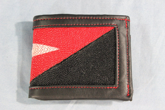 Bi-fold Red & Black Stingray Wallet - view 2
