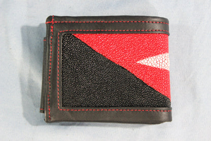 Bi-fold Red & Black Stingray Wallet - view 3