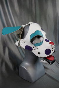 Rainbow Dalmatian Pup Hood - front view