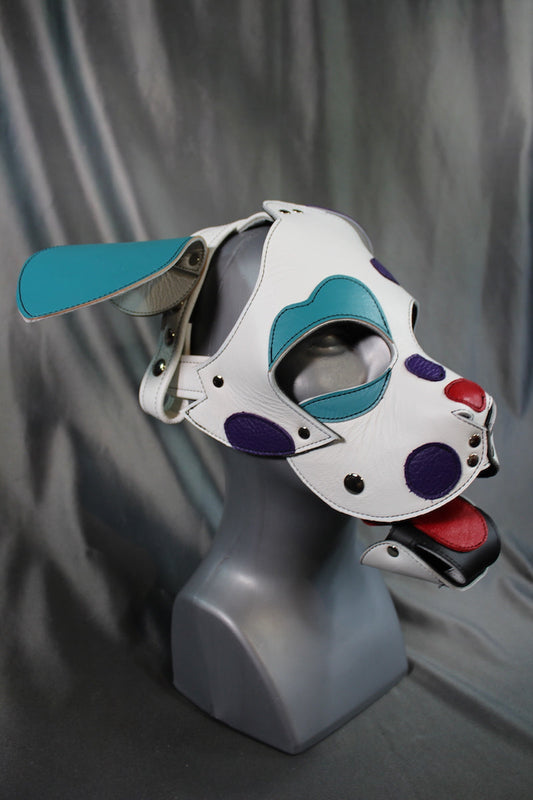 Rainbow Dalmatian Pup Hood - front view