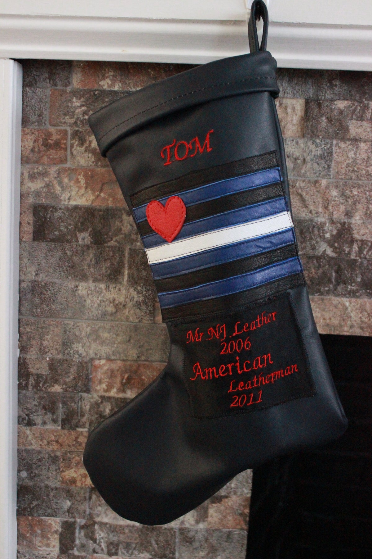 Leather Christmas Stockings - 100% Hand Made in the USA. Monogramming available. - view 21