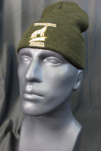 Wolfstryker Green Knitted Beanie - front view