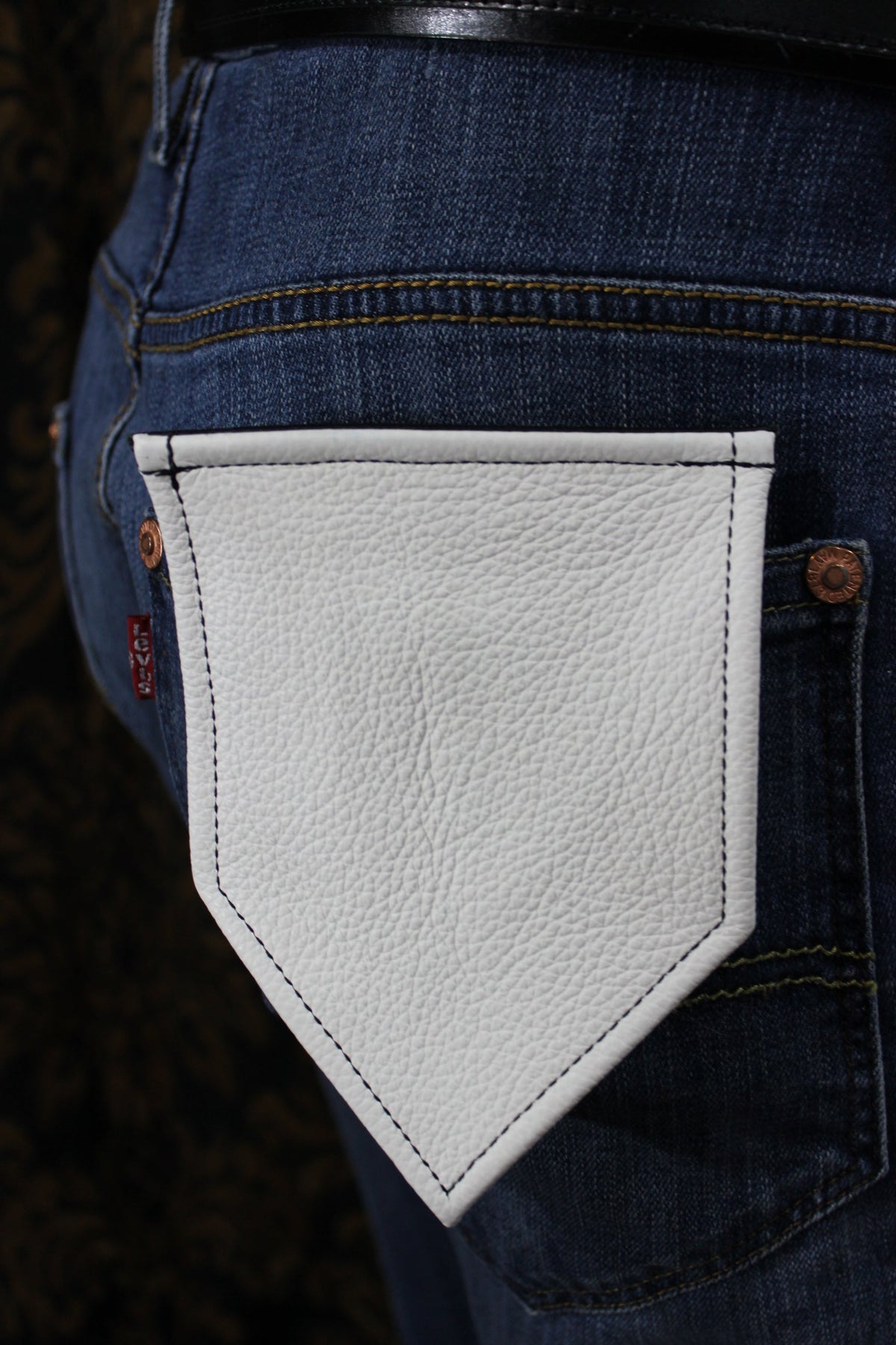 Solid Color Leather Pocket Flag - view 11